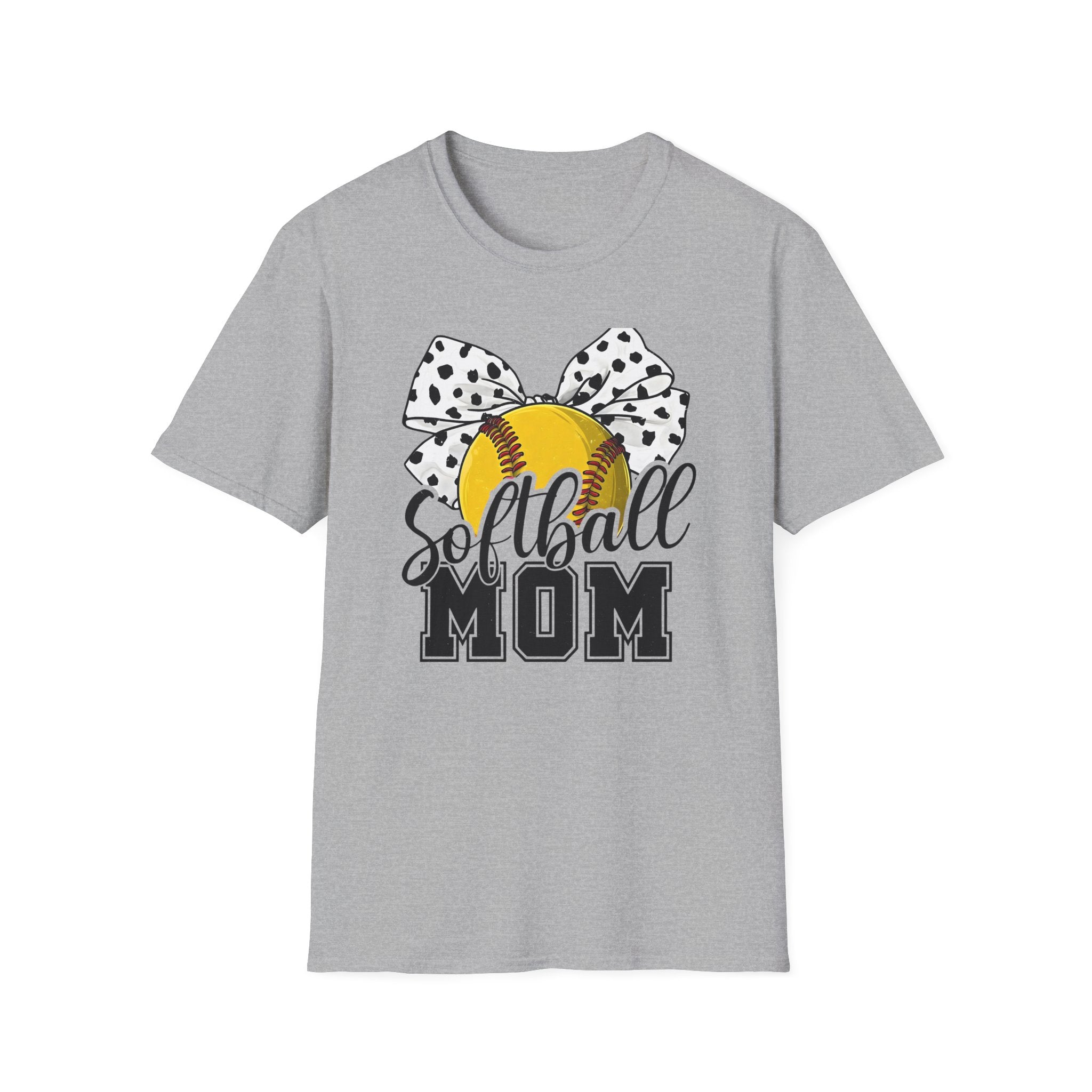 Softball Mom T-Shirt — Polka Dot Bow Softball Mom Tee