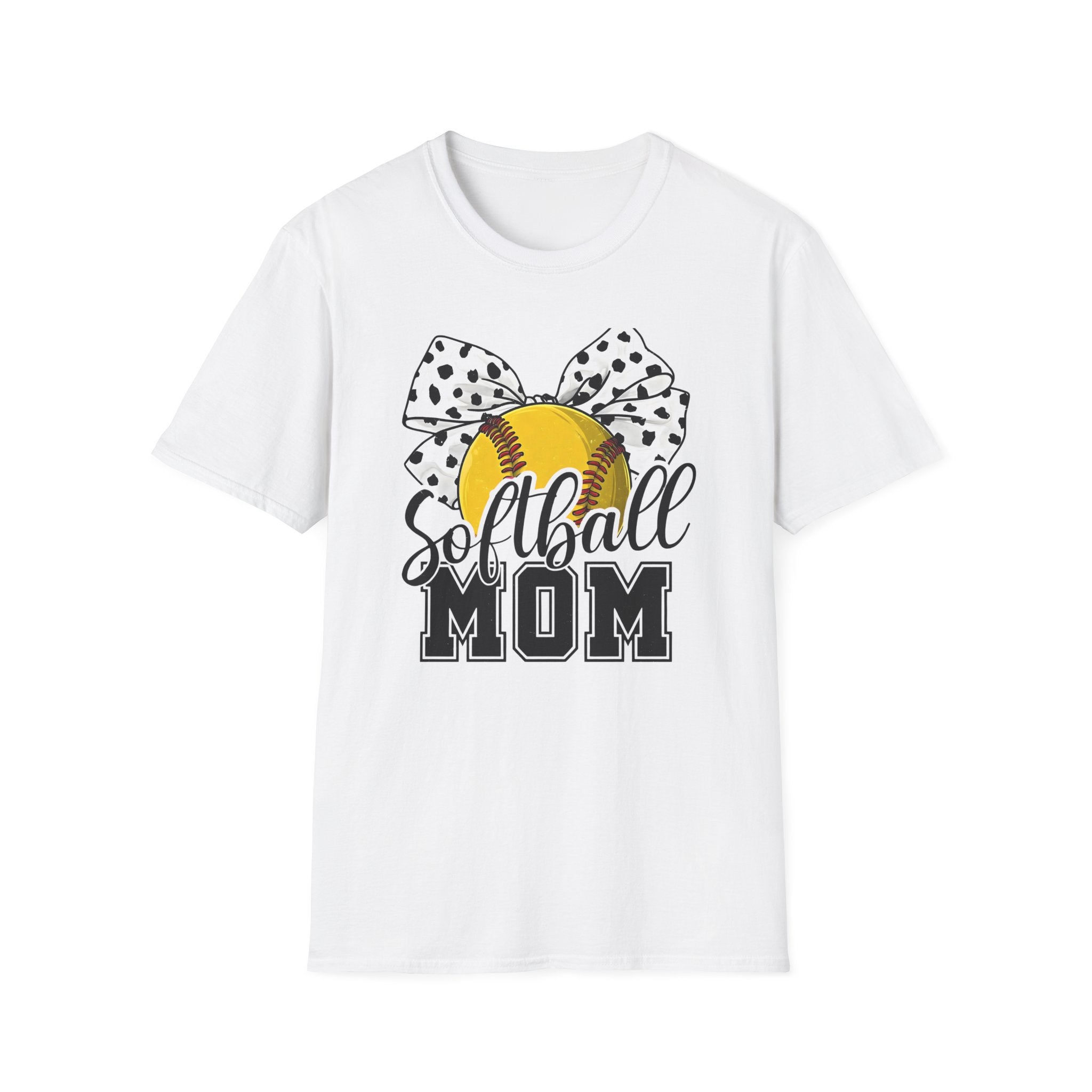 Softball Mom T-Shirt — Polka Dot Bow Softball Mom Tee