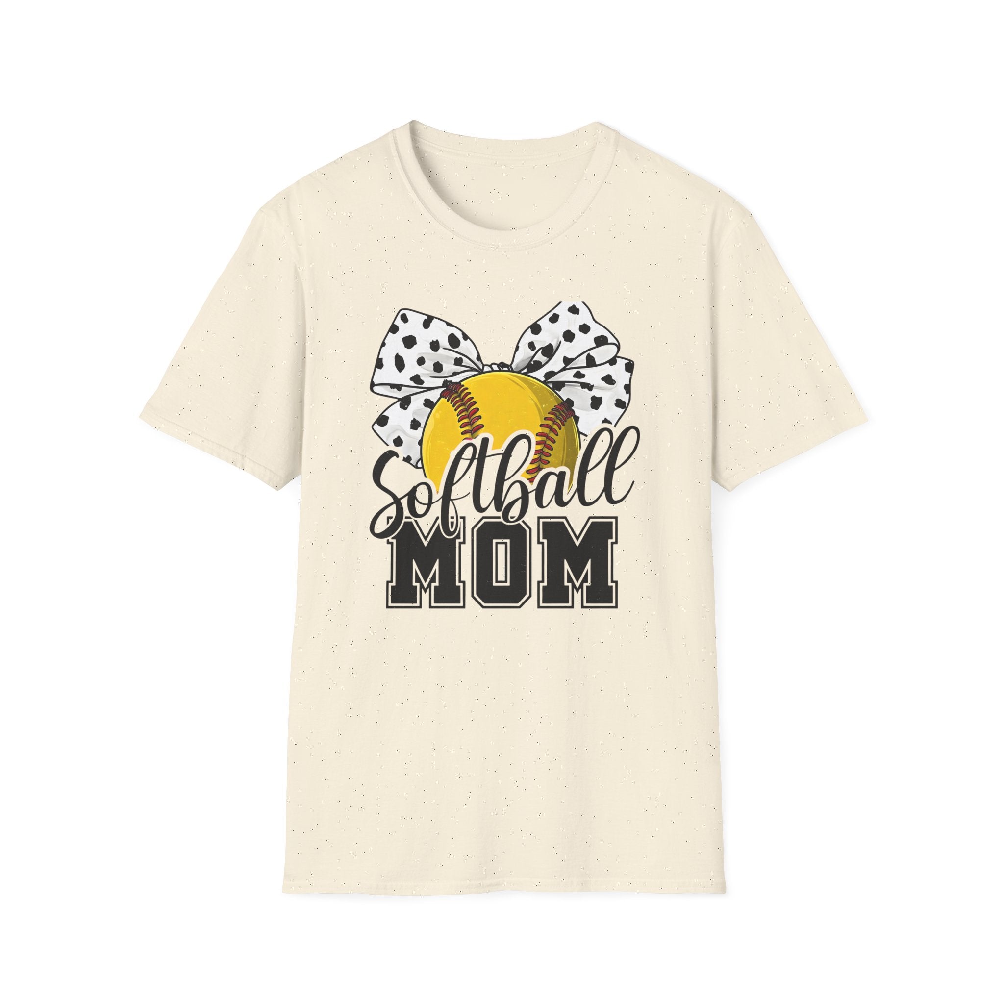 Softball Mom T-Shirt — Polka Dot Bow Softball Mom Tee